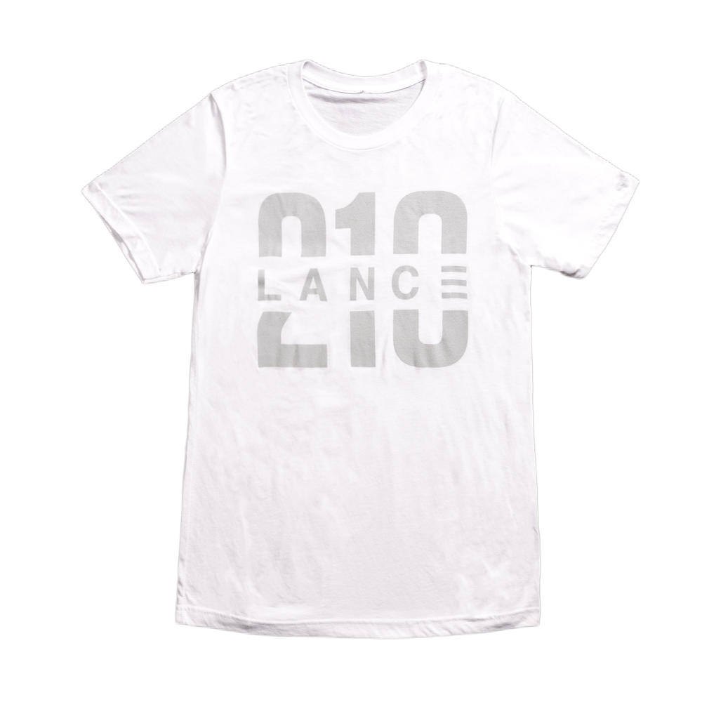 210 T-Shirt (White/Silver) Lance Stewart Official Lance210 Merch Store - Shop T-shirts, beanies, snapbacks, pop sockets, hoodies and more! As Seen On YouTube, Vine, Instagram, Facebook and Twitter